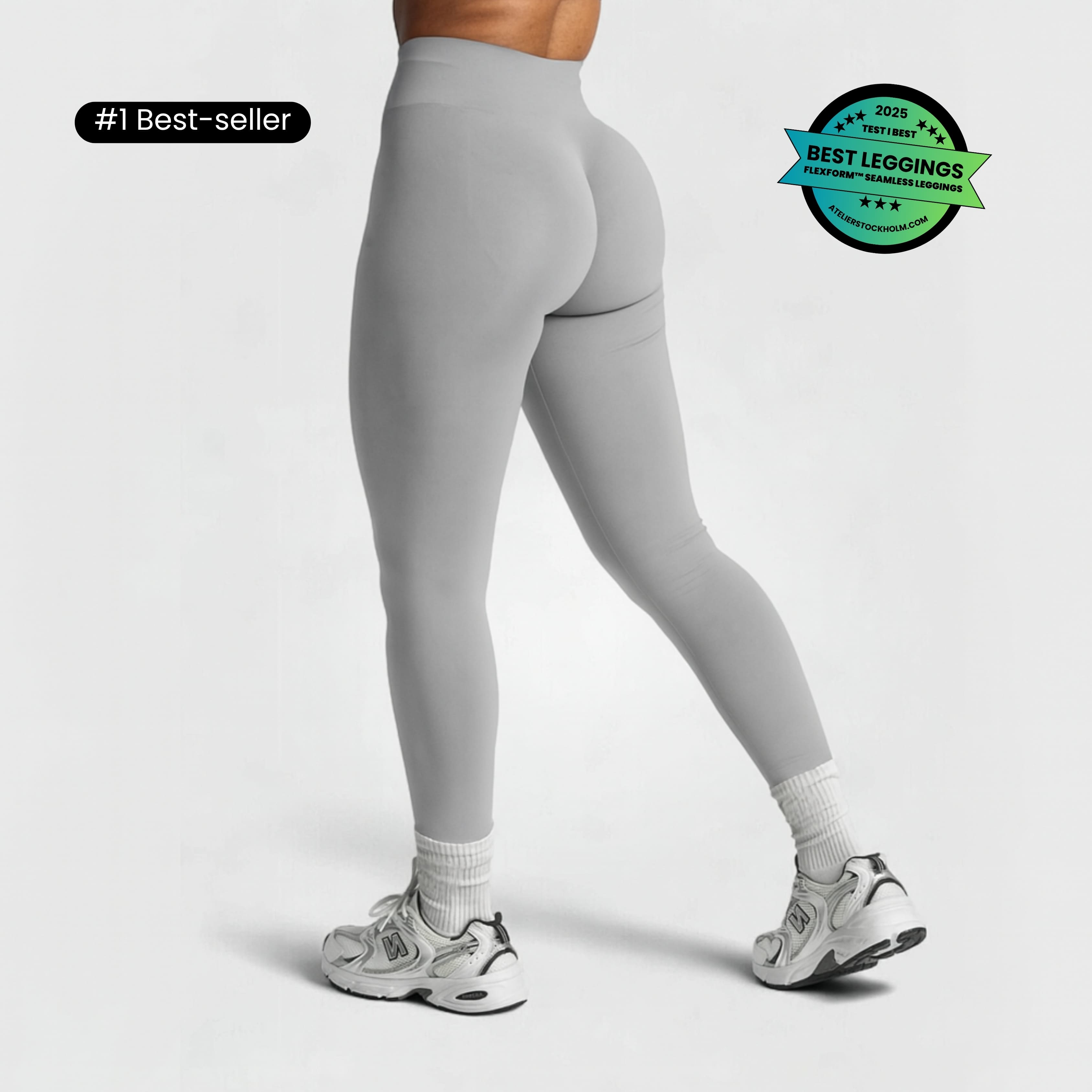 #1 TESTIVOITTAJAT │ FLEXFORM™ Seamless Leggings - Vaaleanharmaa