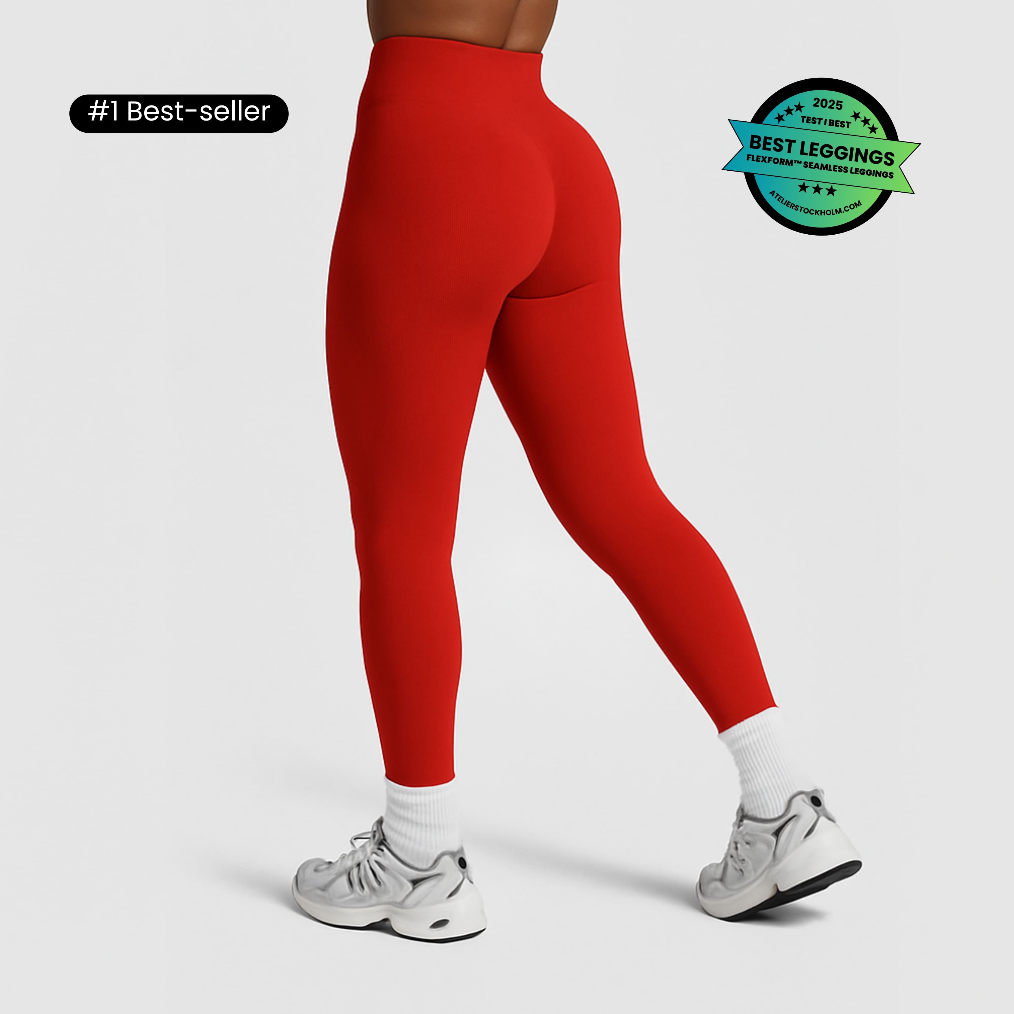 #1 TESTIVOITTAJAT │ FLEXFORM™ Seamless Leggings - Punainen