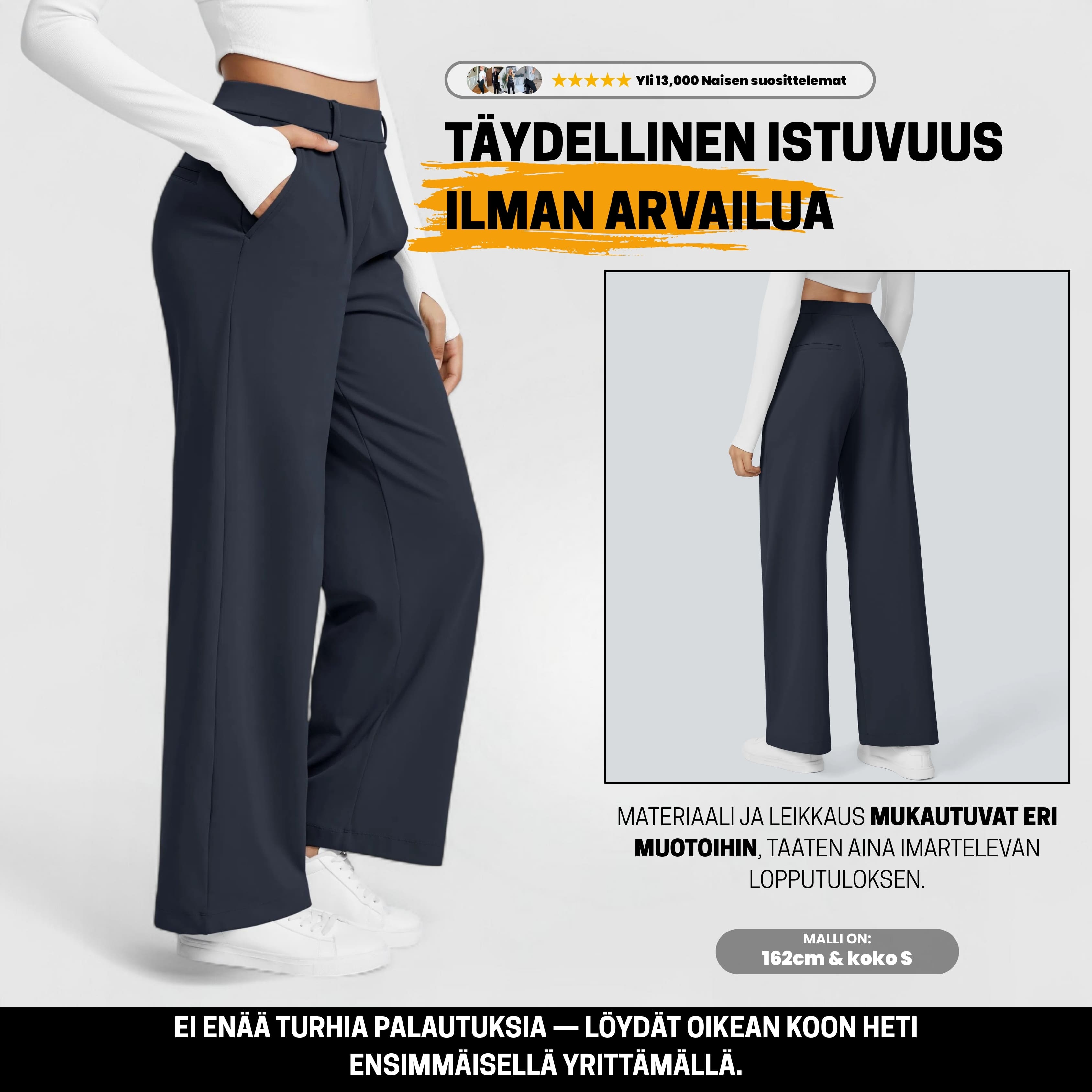 PerfectFit™ High Waisted Pants - Sininen