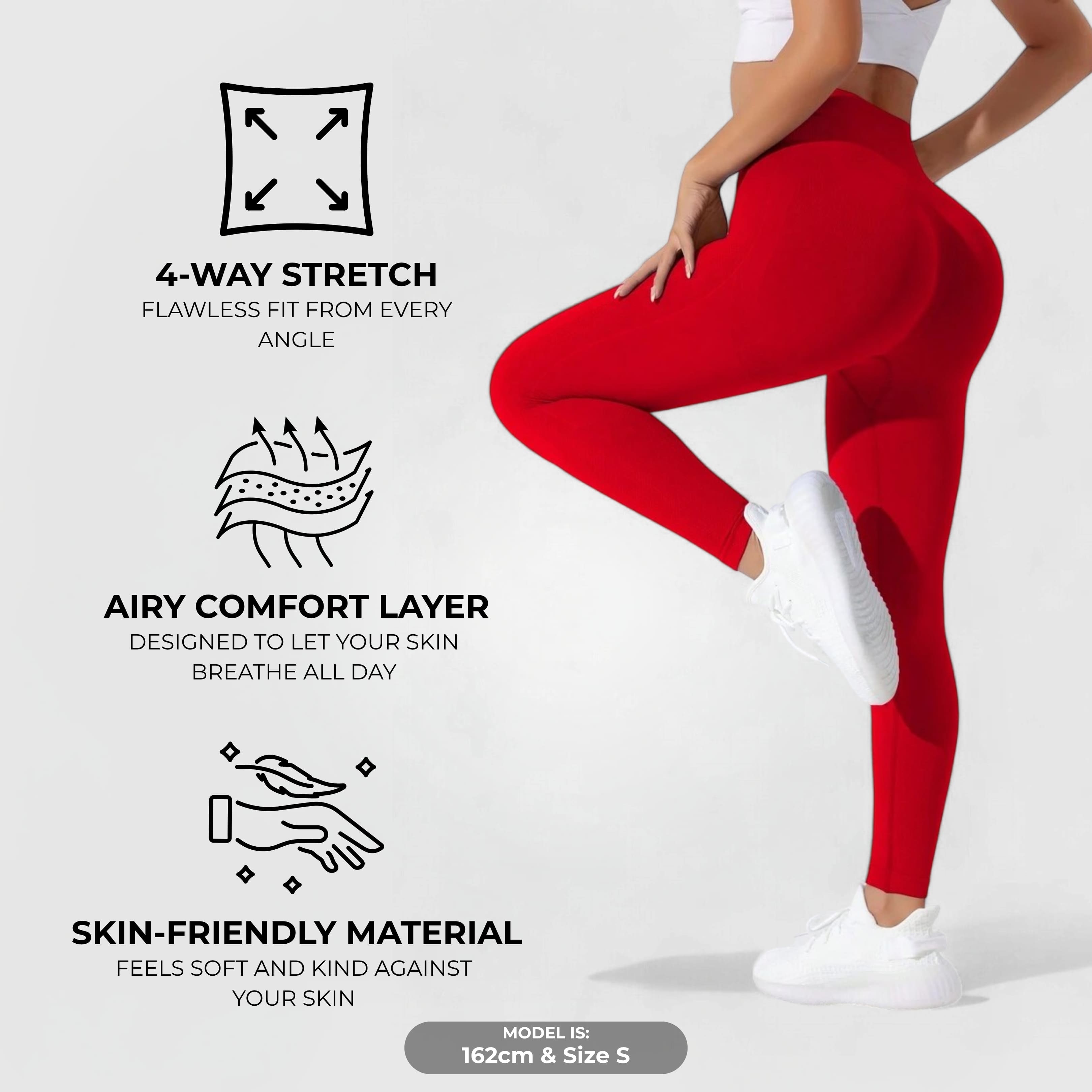 FLEXFORM™ Seamless Leggings - Red