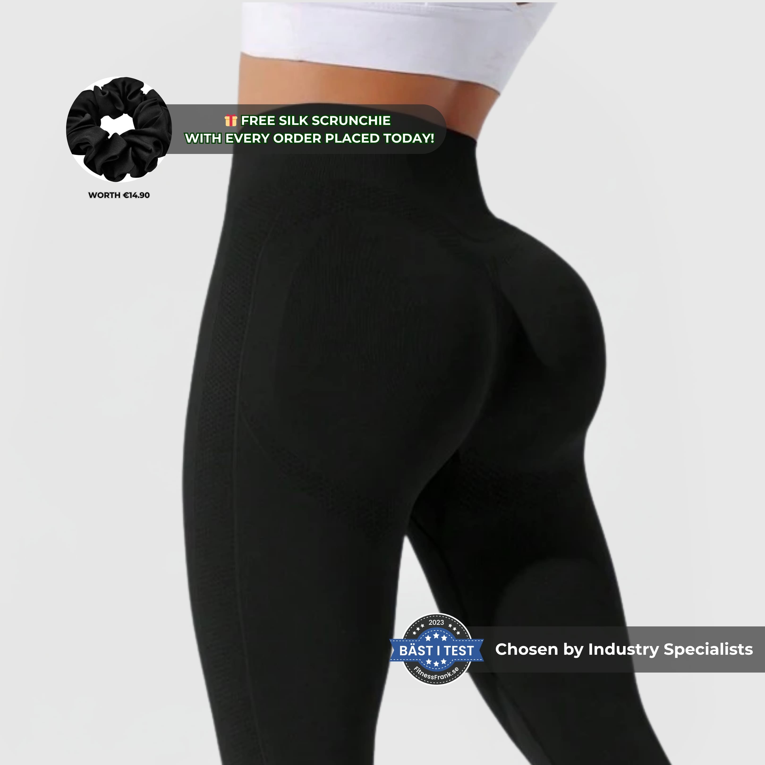 FLEXFORM™ Seamless Leggings - Black with high waist, sculpting fit, and seamless design for comfort and support.