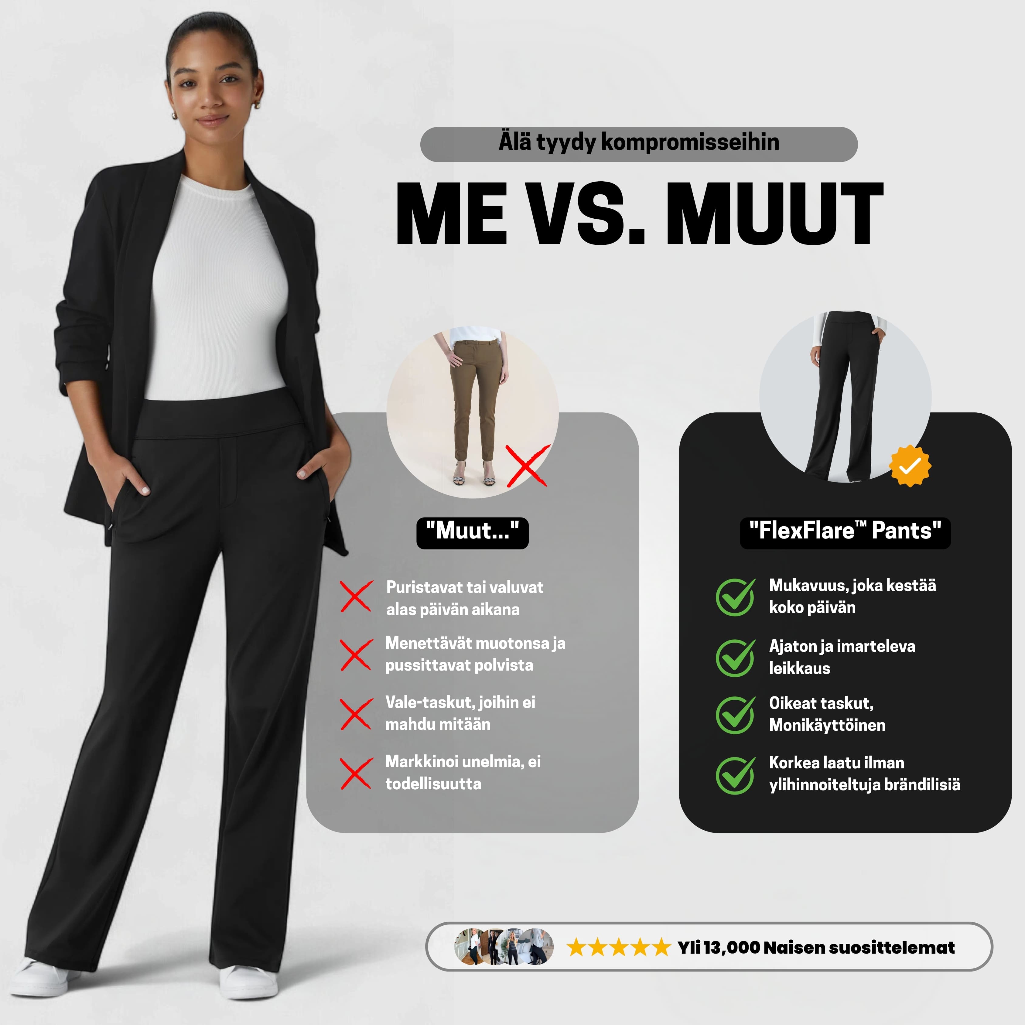 ComfyFlare™ Pants - Musta