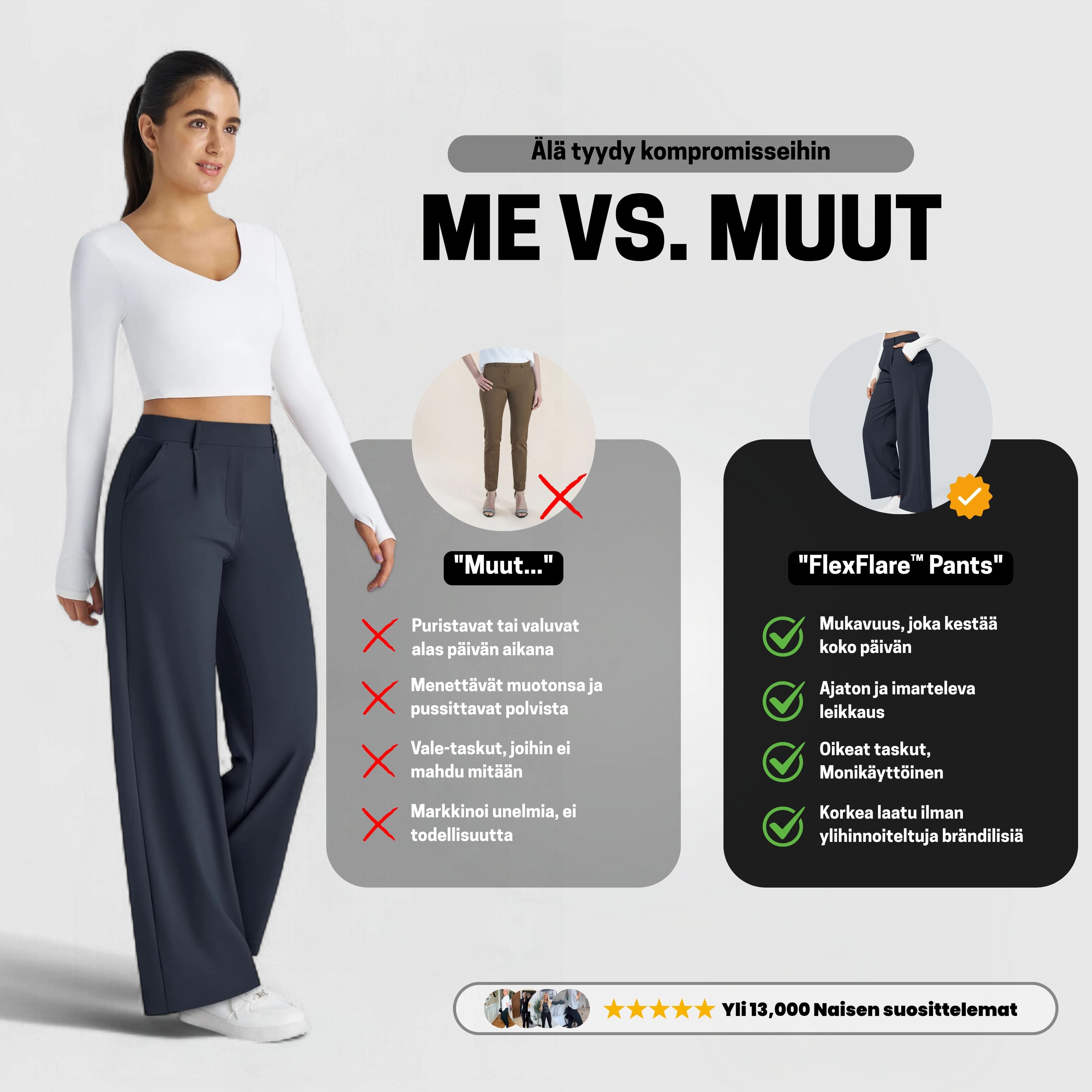 PerfectFit™ High Waisted Pants - Sininen