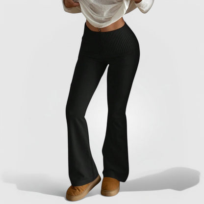 Flared Maxi Housut - Musta