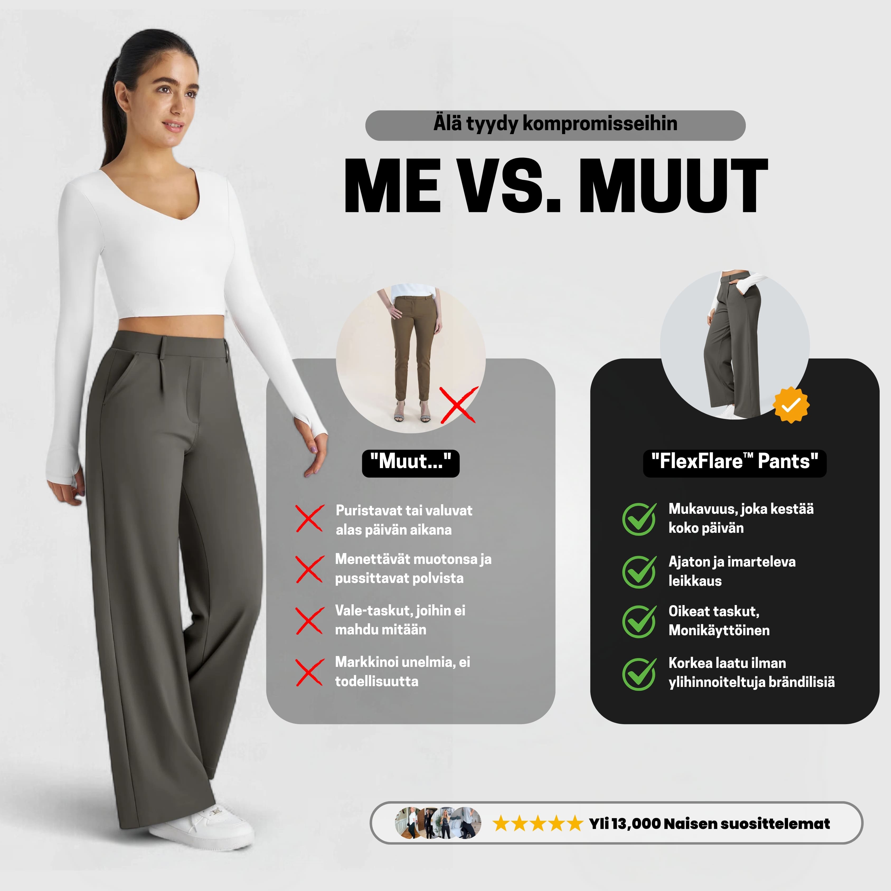 PerfectFit™ High Waisted Pants - Taupe
