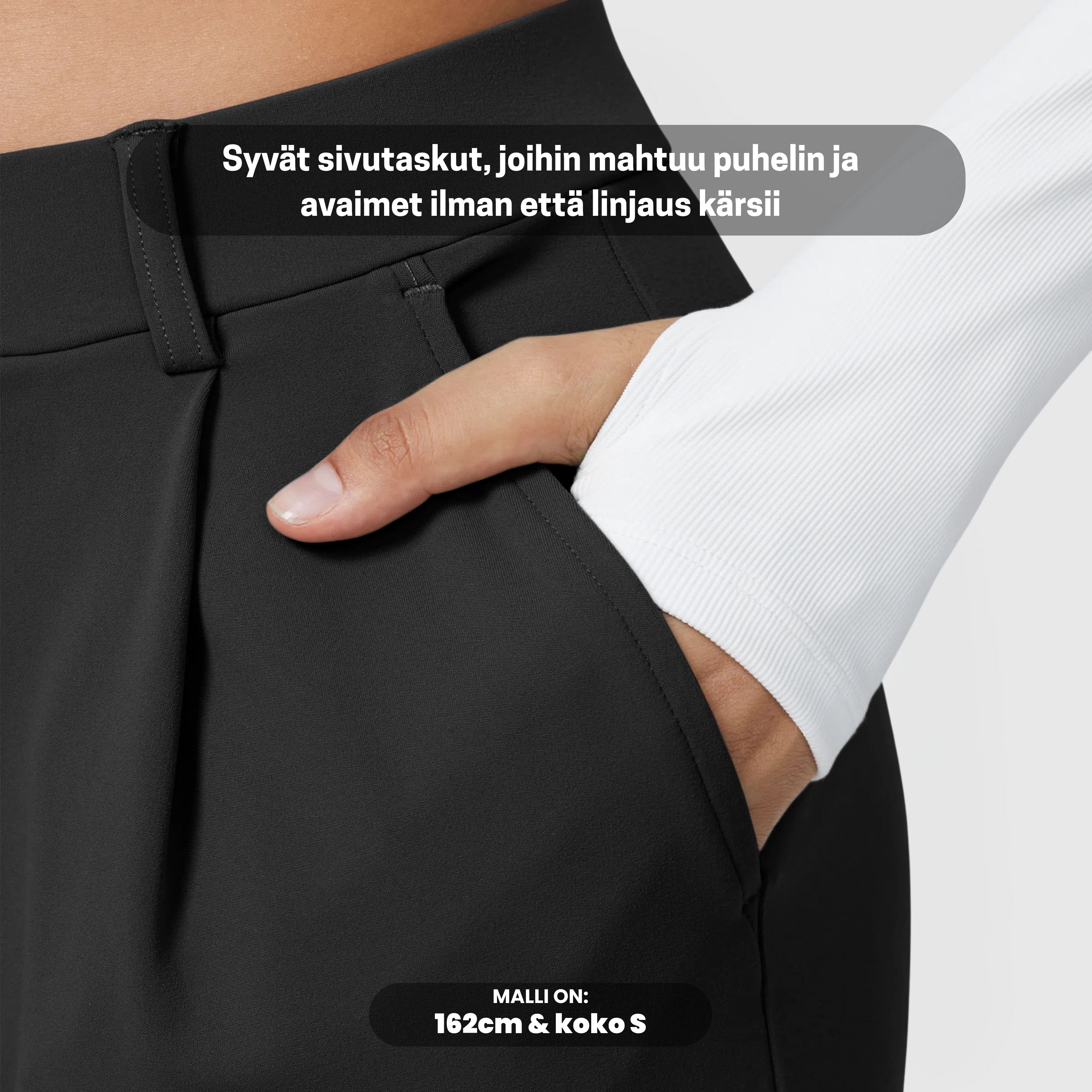 PerfectFit™ High Waisted Pants - Musta