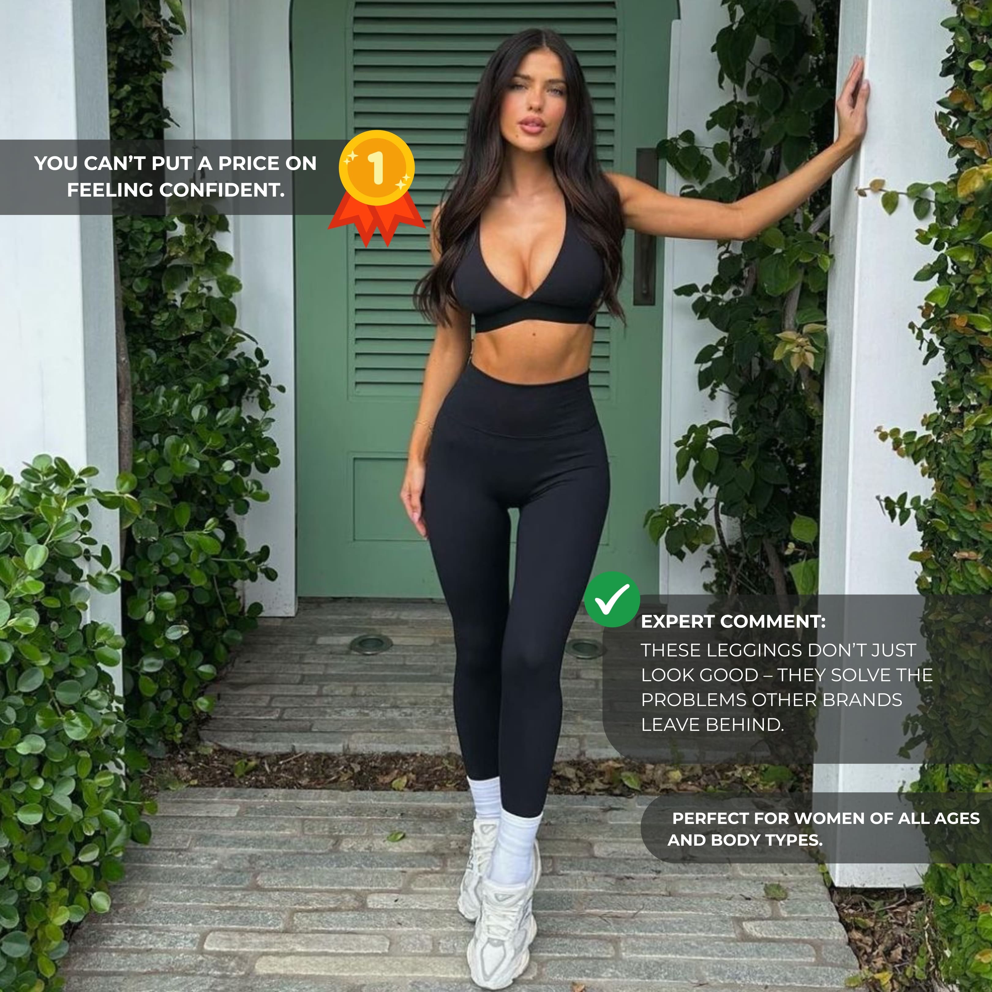FLEXFORM™ Seamless Leggings - Stone modeled, high-waisted, curve-enhancing, seamless leggings for all-day comfort and support.