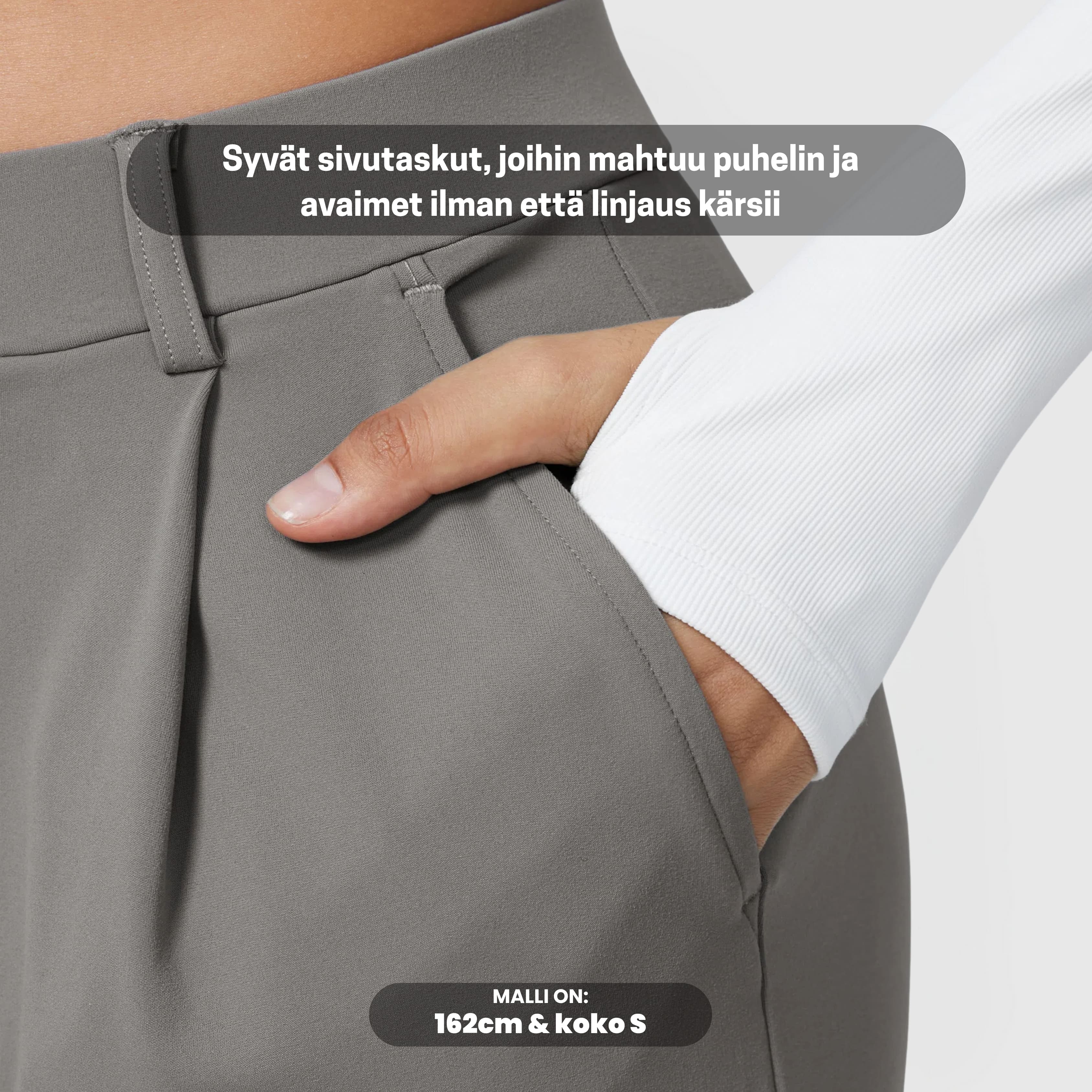 PerfectFit™ High Waisted Pants - Stone Grey