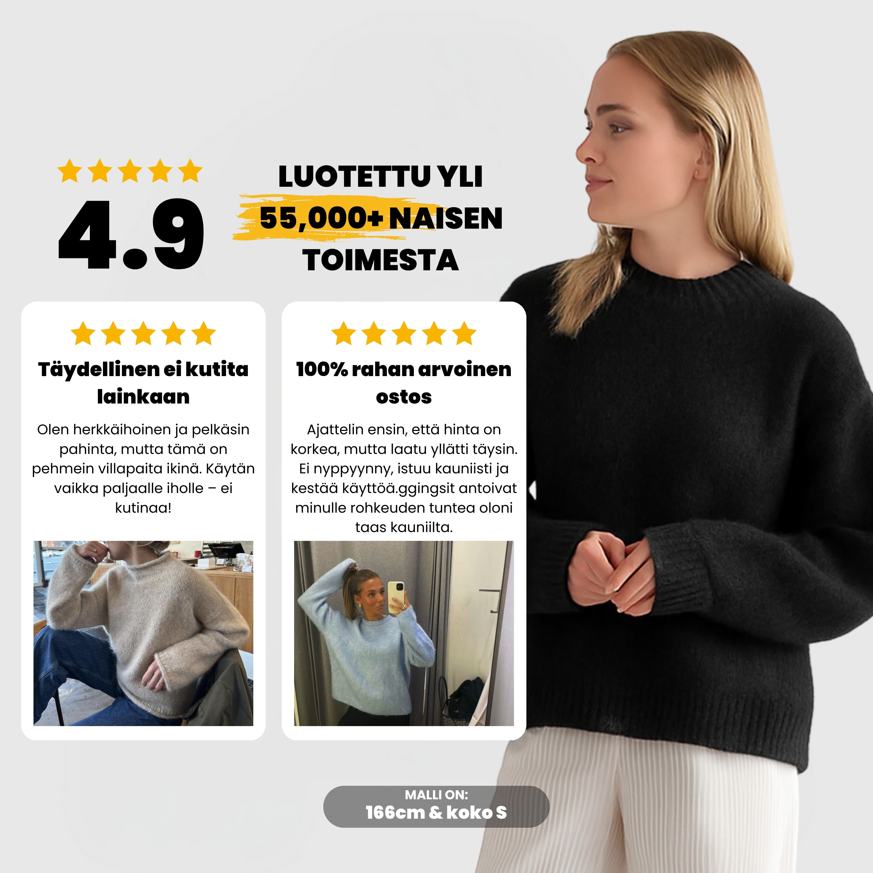 LuxeCloud™ Sweater - Musta