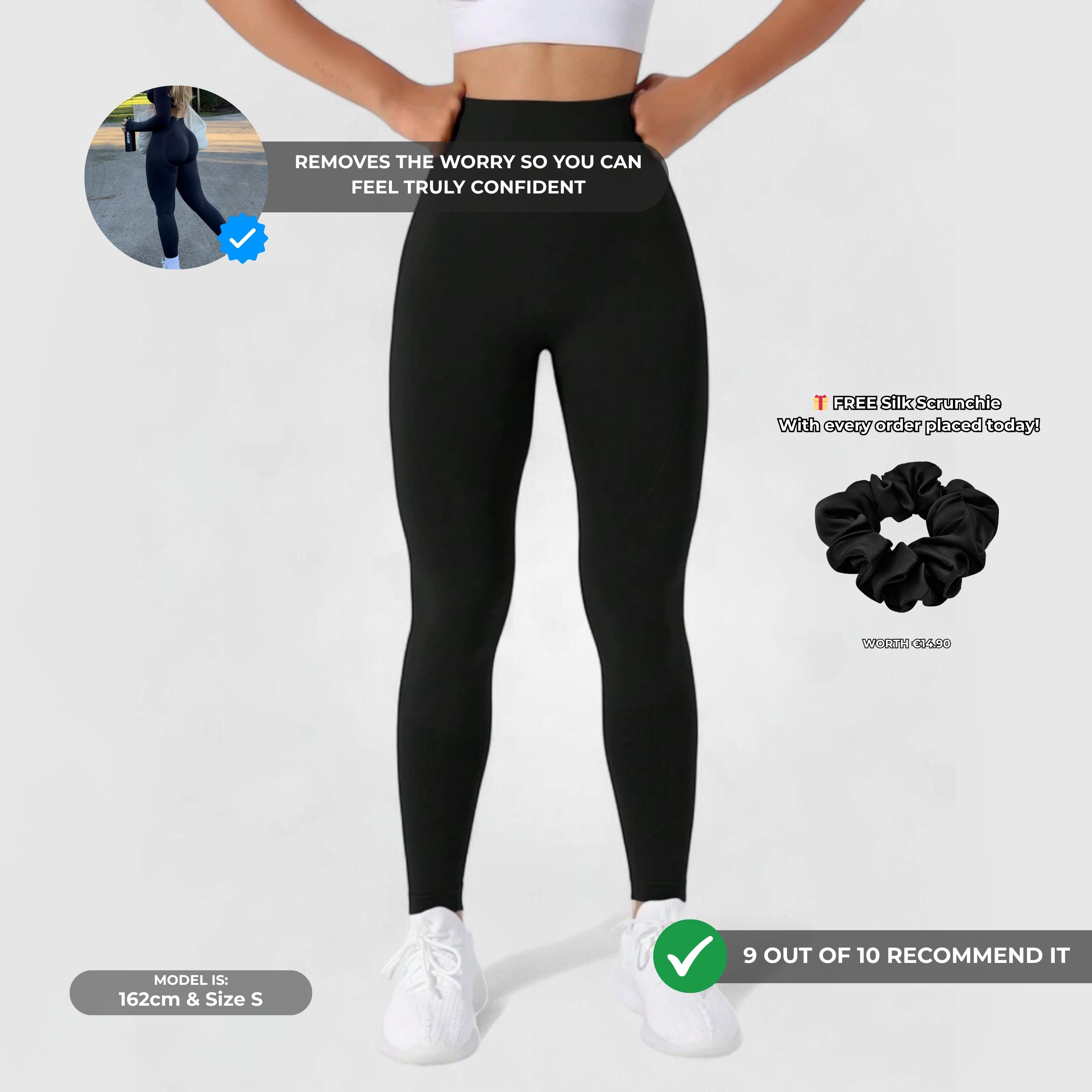FLEXFORM™ Seamless Leggings - Black with high-waist, sculpting fit, seamless design, and ultimate comfort for all-day wear.