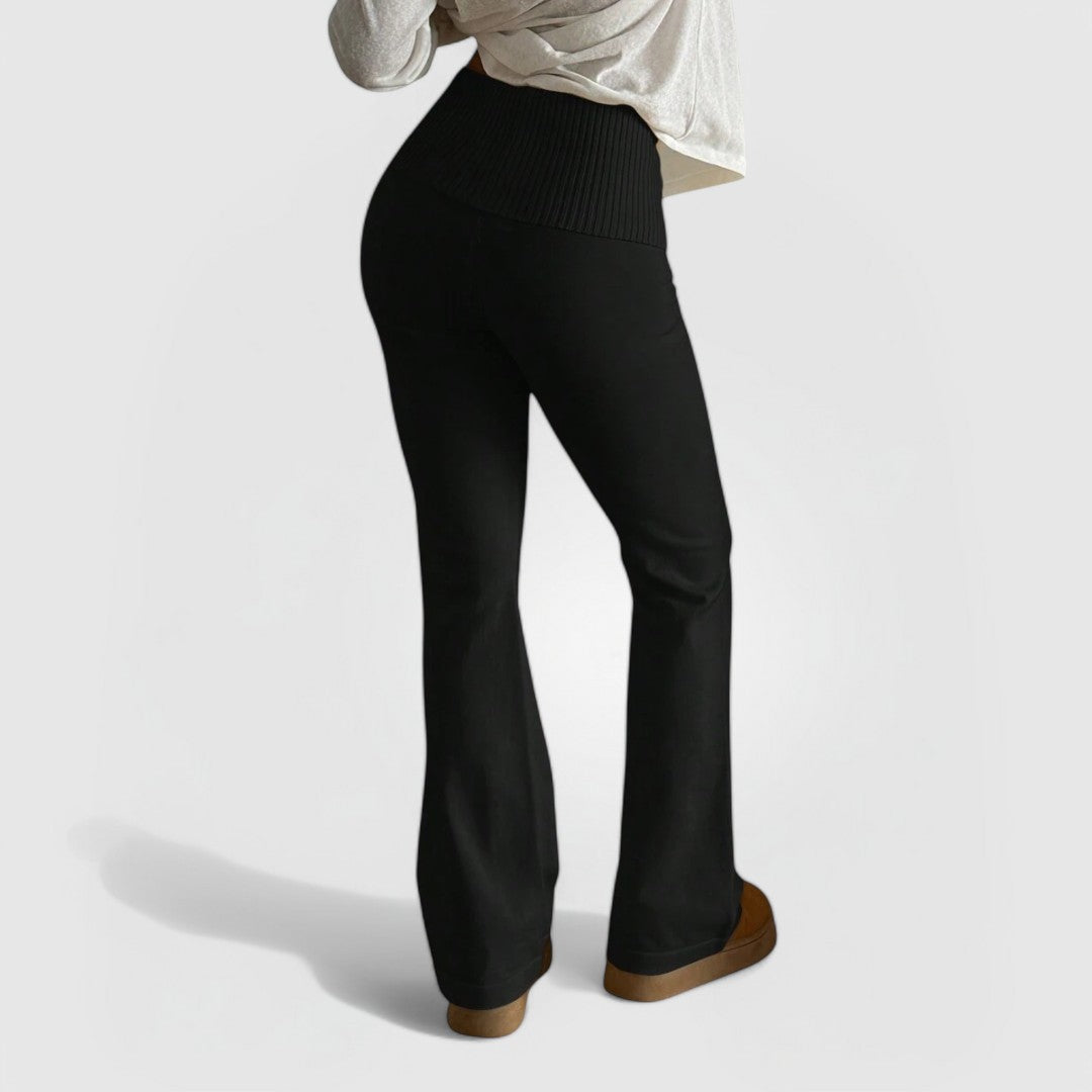 Flared Maxi Housut - Musta