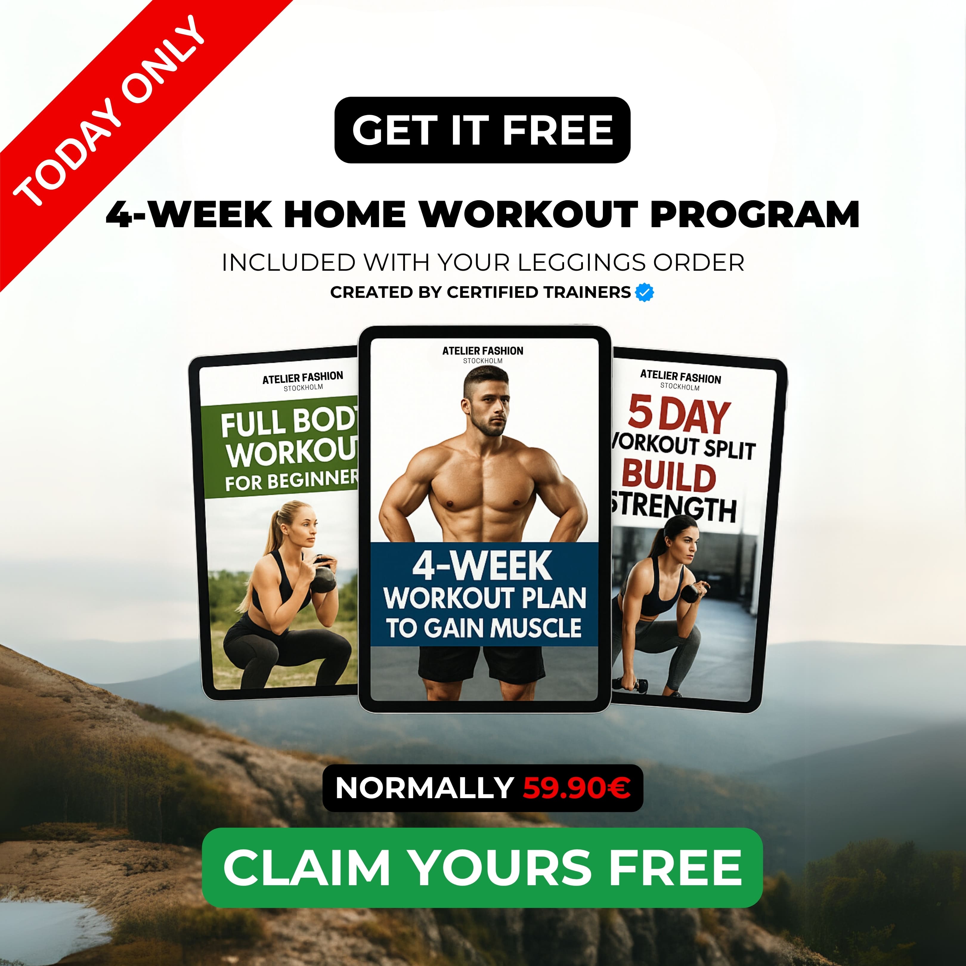 FLEXFORM™ Seamless Leggings - Grey with free 4-week home workout program for muscle gain and strength building.