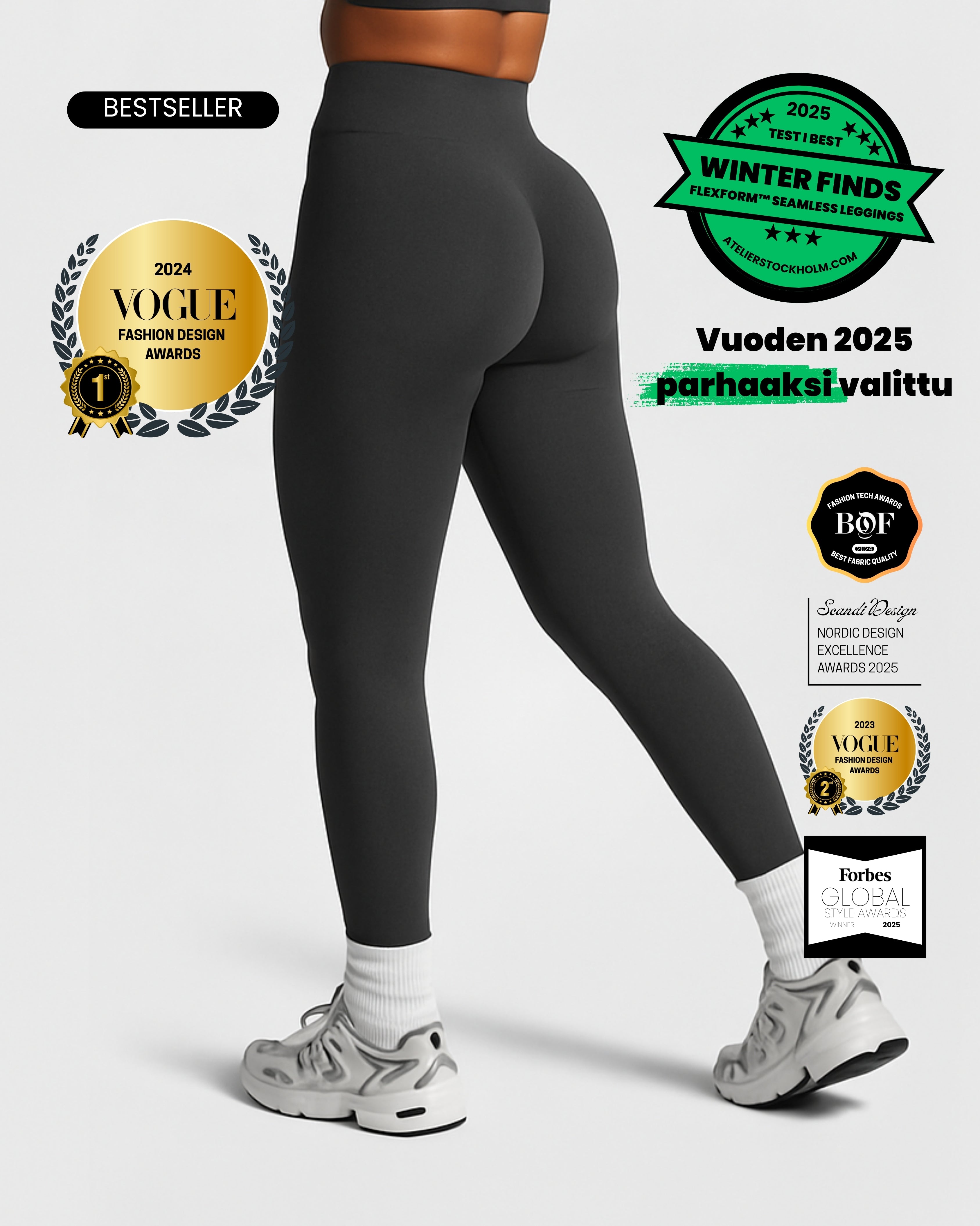 #1 TESTIVOITTAJAT │ FLEXFORM™ Seamless Leggings - Harmaa