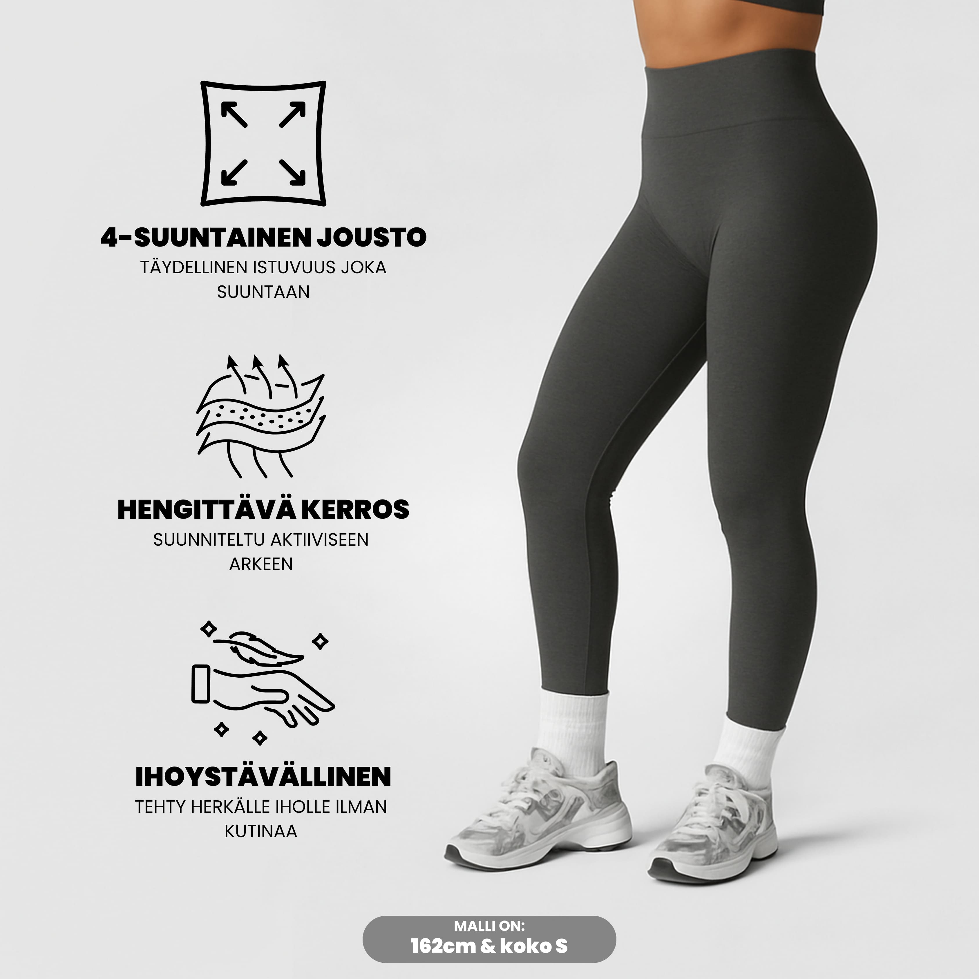 #1 TESTIVOITTAJAT │ FLEXFORM™ Seamless Leggings - Harmaa