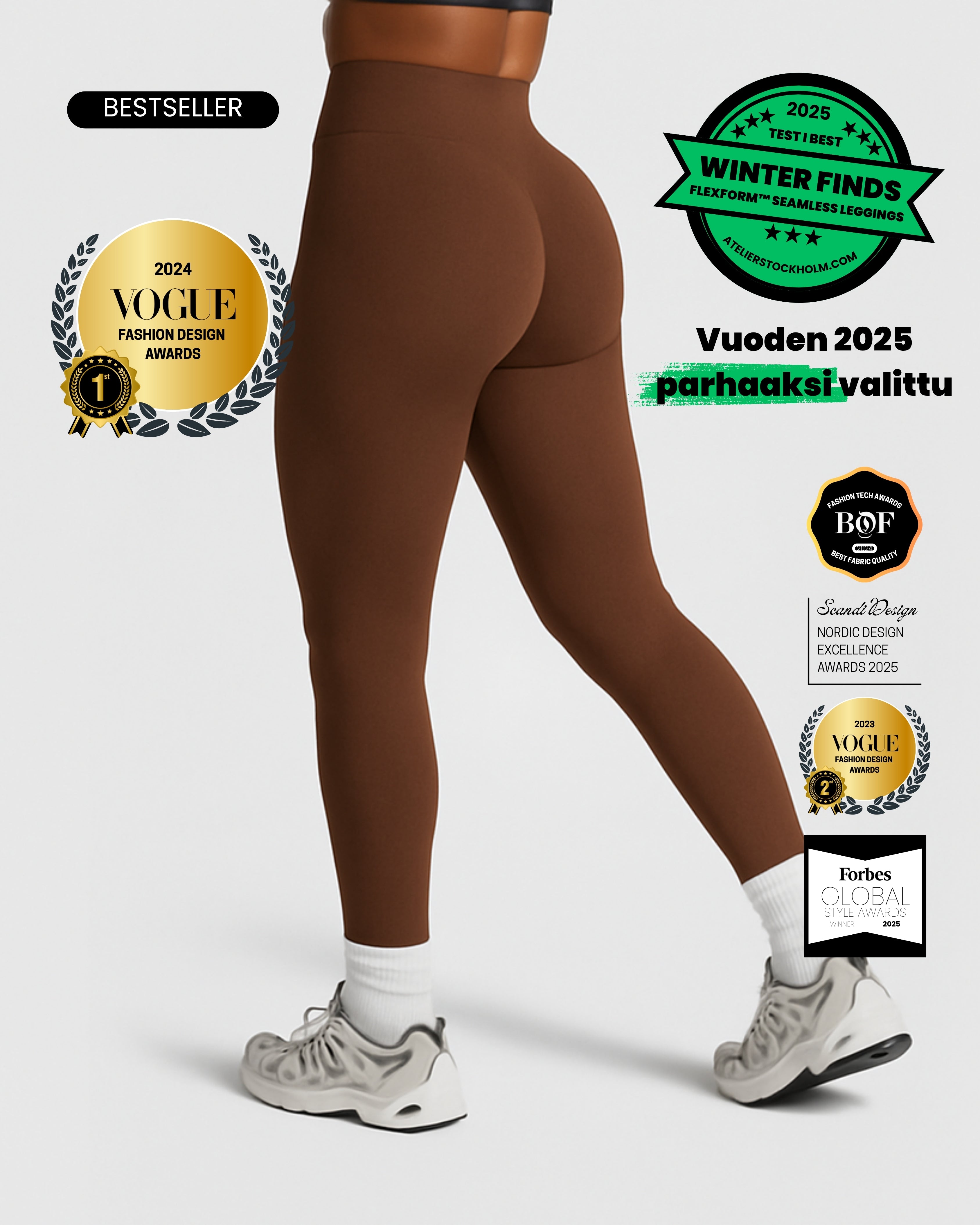 #1 TESTIVOITTAJAT │ FLEXFORM™ Seamless Leggings - Mokka