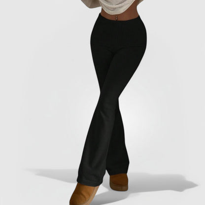 Flared Maxi Housut - Musta