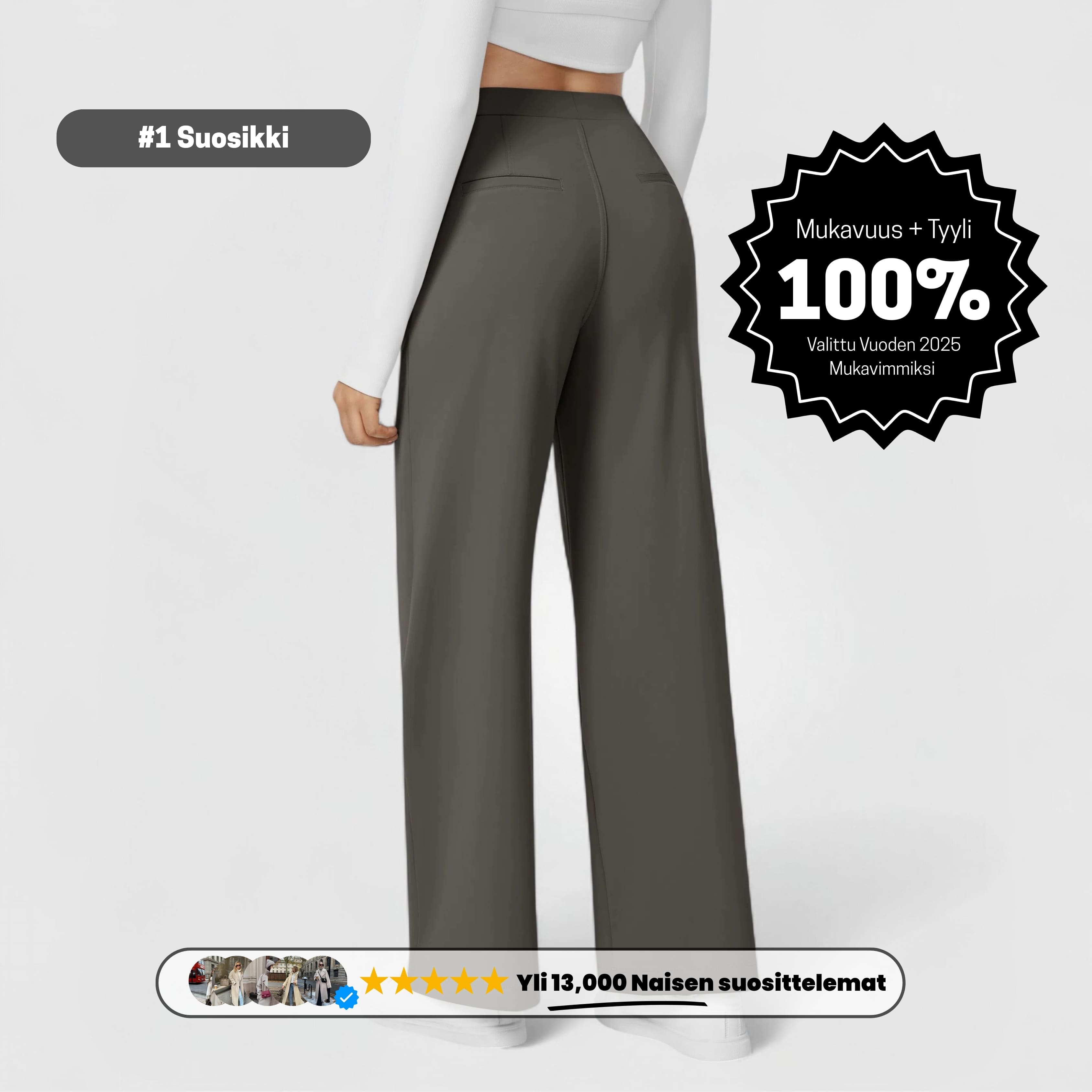 PerfectFit™ High Waisted Pants - Taupe