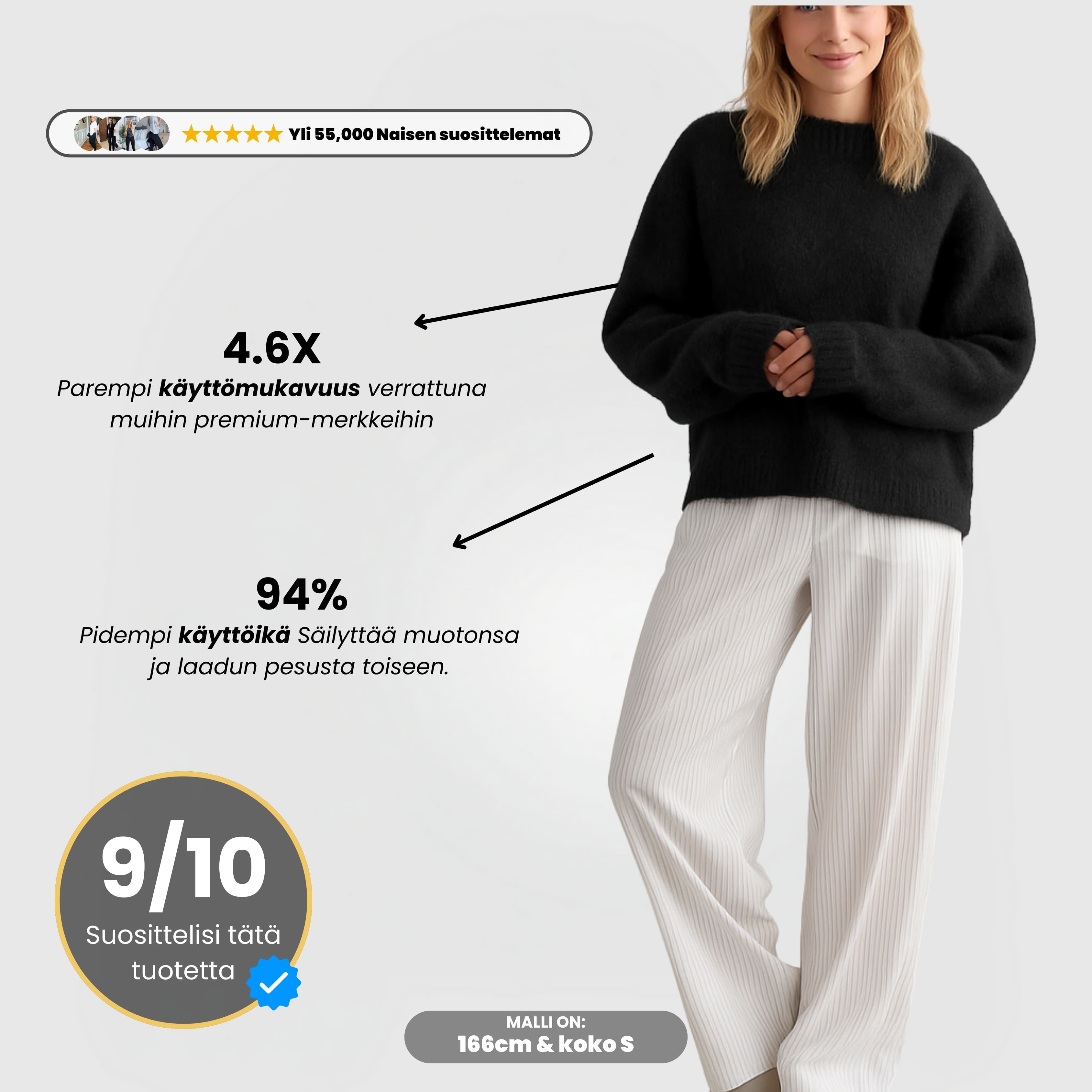 LuxeCloud™ Sweater - Musta