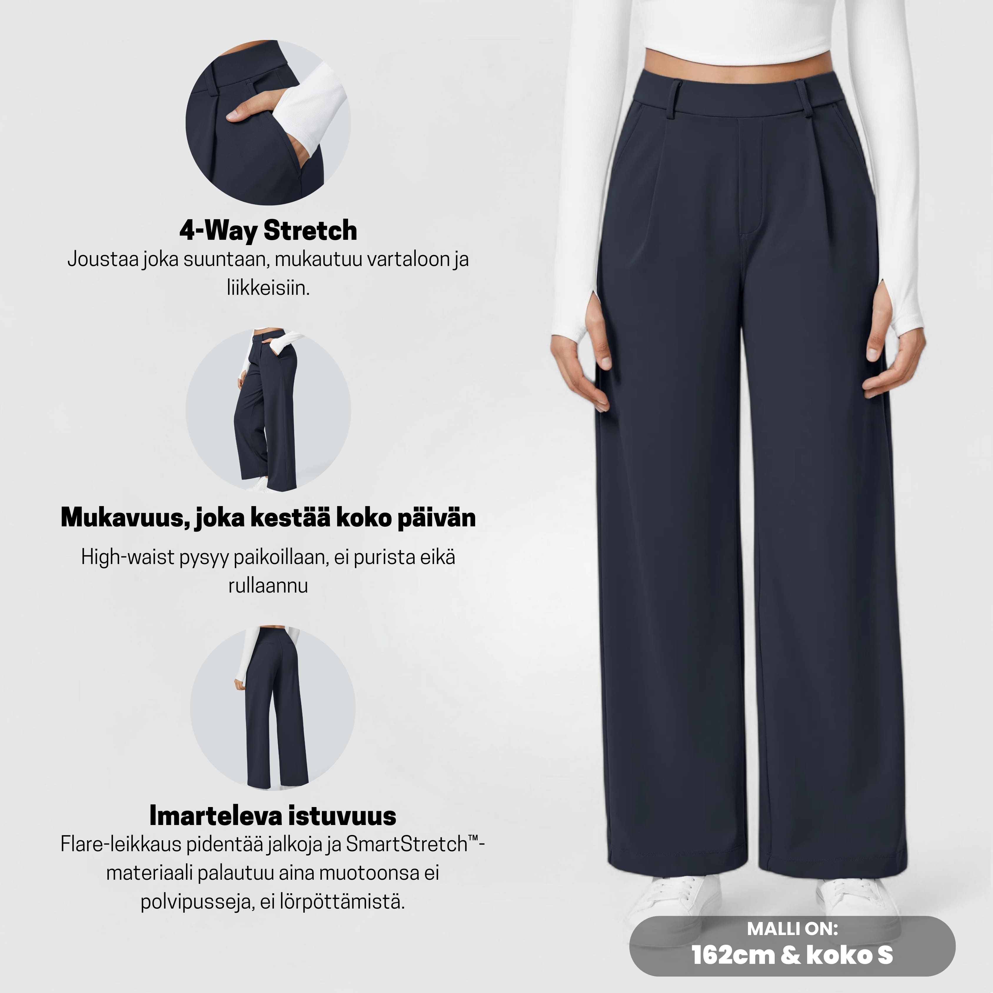 PerfectFit™ High Waisted Pants - Sininen