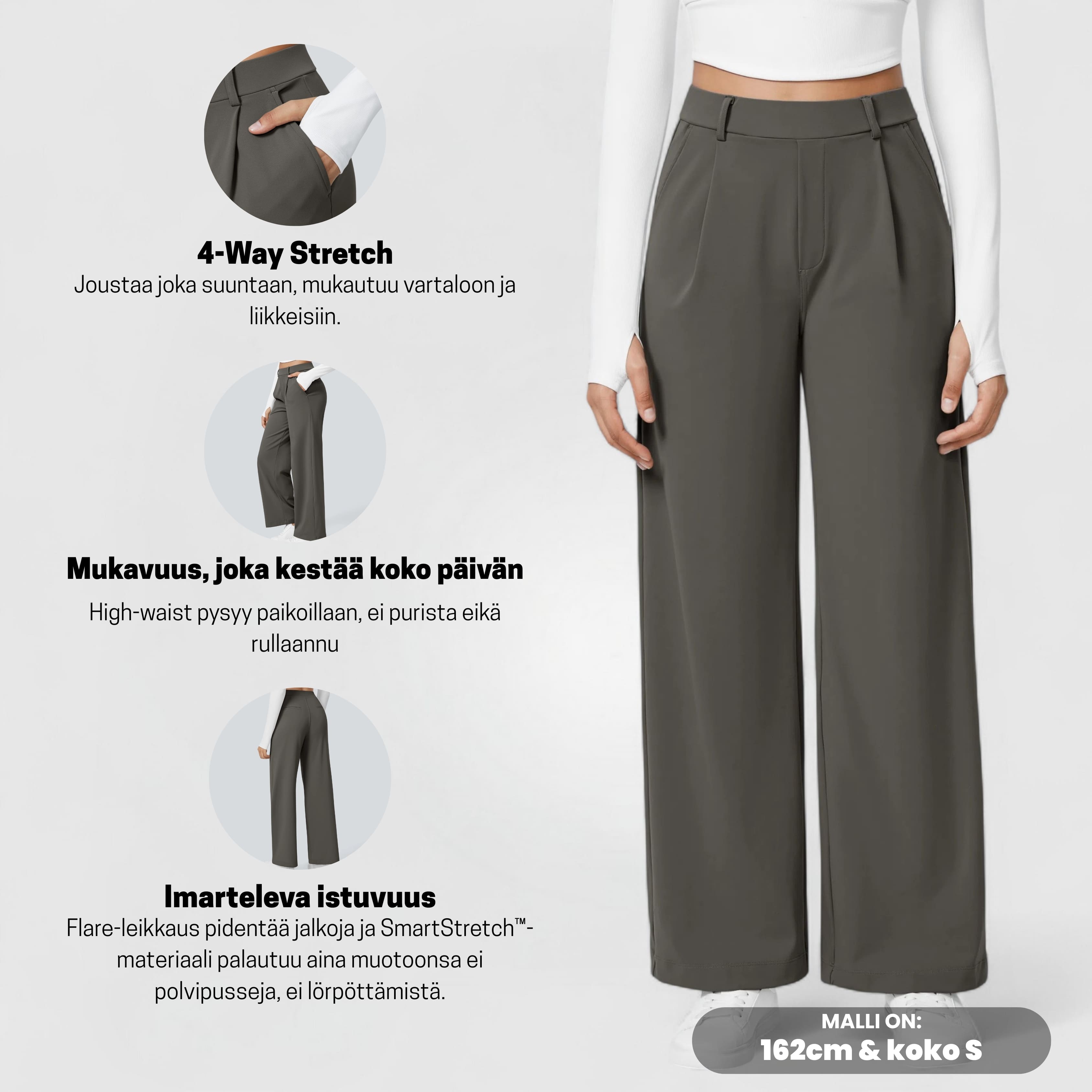 PerfectFit™ High Waisted Pants - Taupe