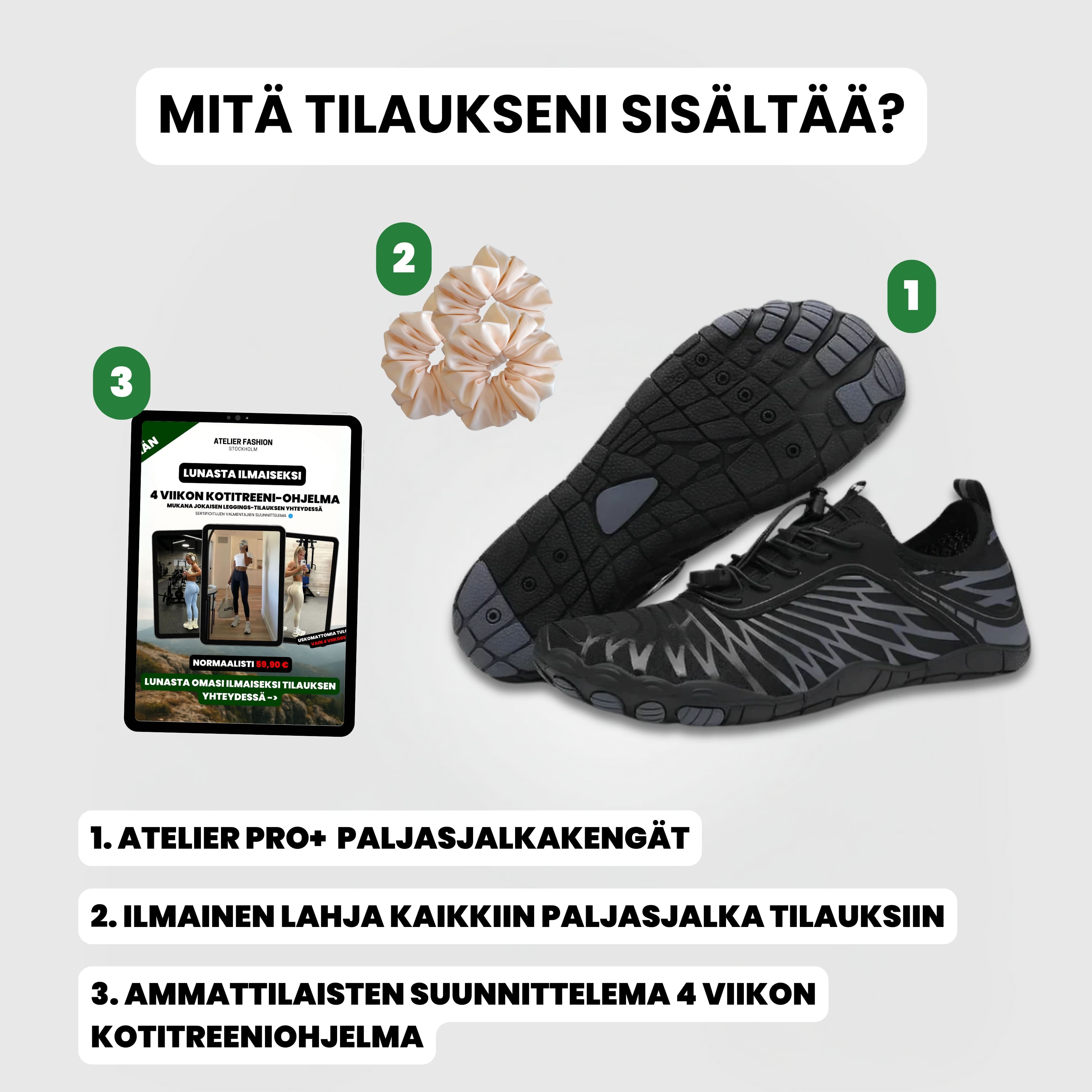Atelier Pro+ Hyvinvointia tukevat paljasjalkakengät (Unisex)