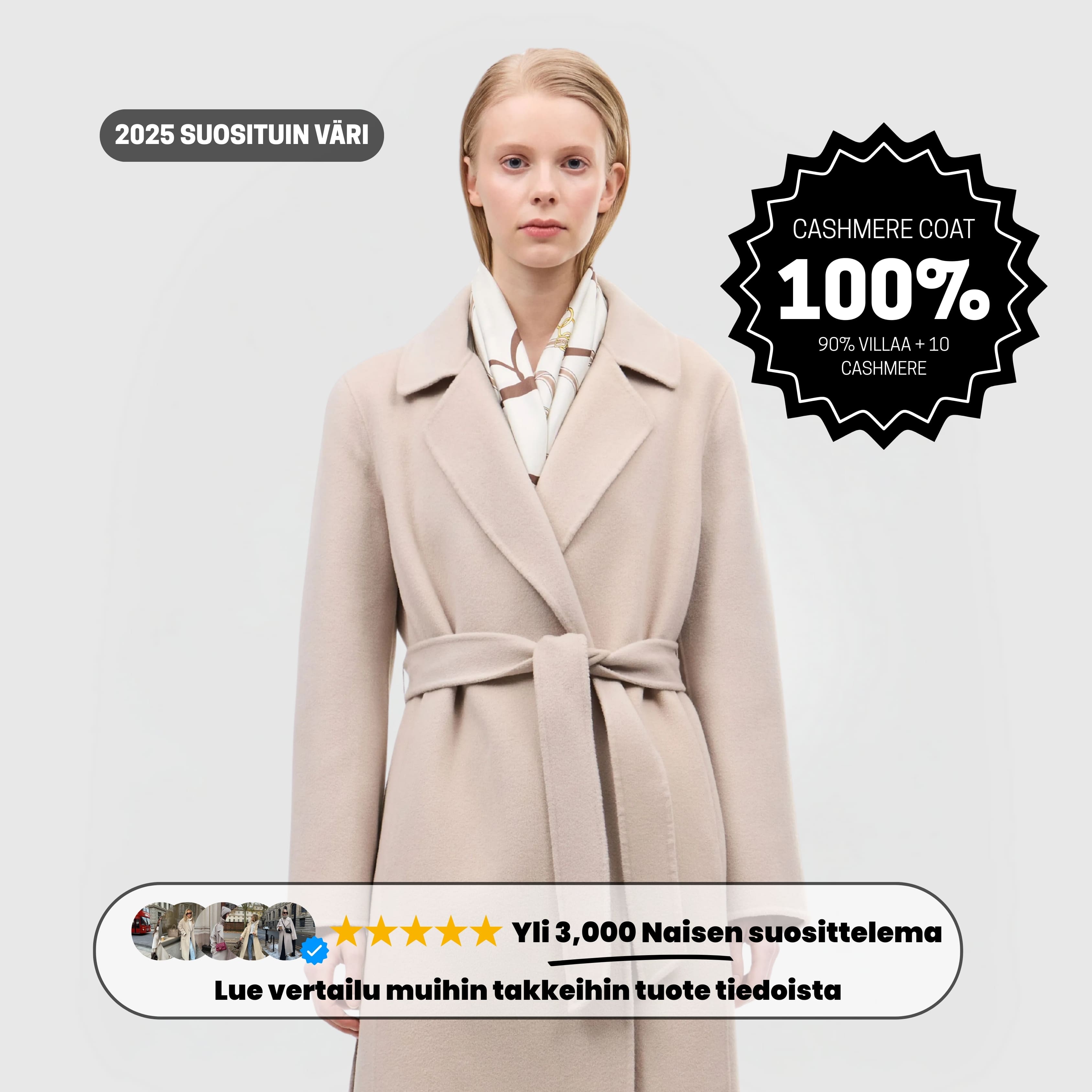 Cashmere Nordic Elegance™ Coat - Sand